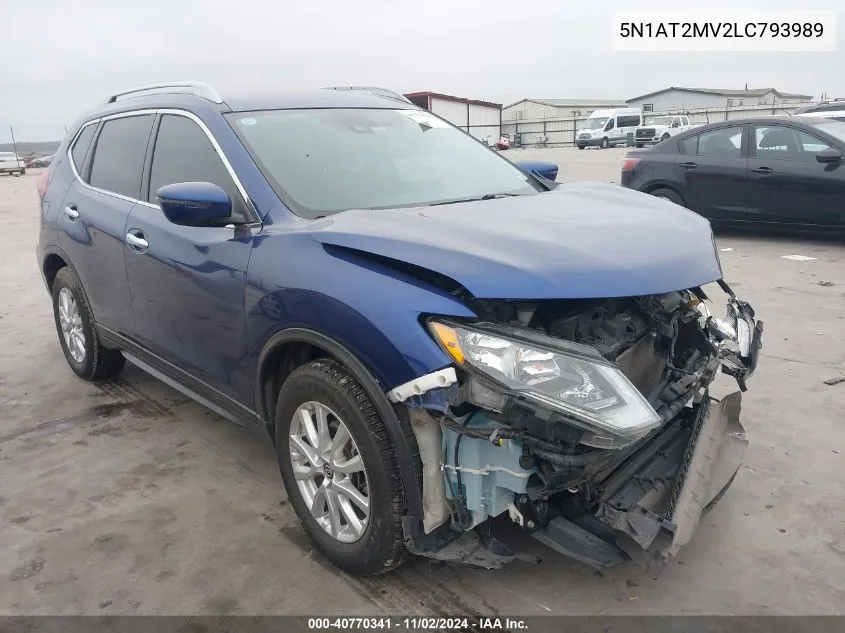 2020 Nissan Rogue Sv Intelligent Awd VIN: 5N1AT2MV2LC793989 Lot: 40770341