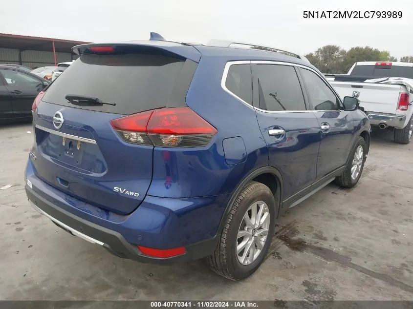 2020 Nissan Rogue Sv Intelligent Awd VIN: 5N1AT2MV2LC793989 Lot: 40770341