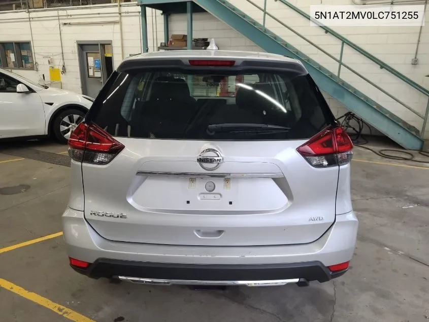 2020 Nissan Rogue S/Sl/Sv VIN: 5N1AT2MV0LC751255 Lot: 40775762