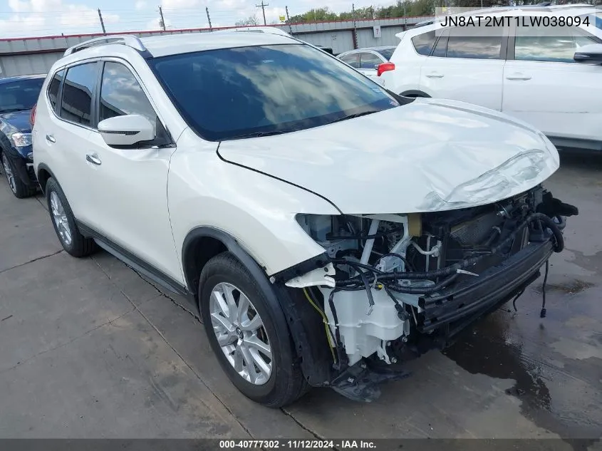 2020 Nissan Rogue Sv Fwd VIN: JN8AT2MT1LW038094 Lot: 40777302