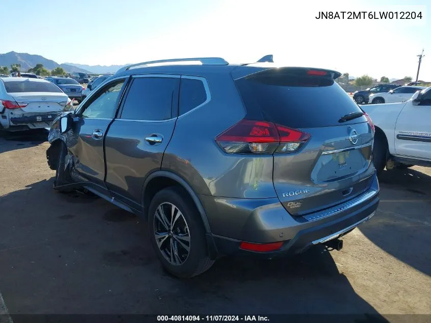 2020 Nissan Rogue Sv Fwd VIN: JN8AT2MT6LW012204 Lot: 40814094