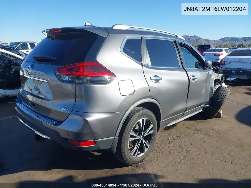 2020 Nissan Rogue Sv Fwd VIN: JN8AT2MT6LW012204 Lot: 40814094