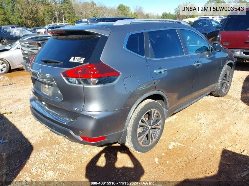 2020 Nissan Rogue Sv Fwd VIN: JN8AT2MT5LW003543 Lot: 40815916