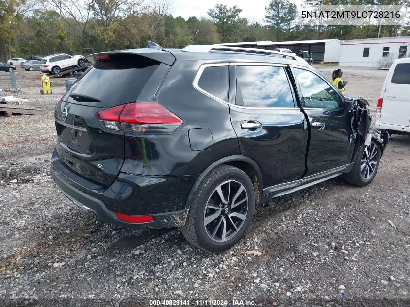 2020 Nissan Rogue Sl Fwd VIN: 5N1AT2MT9LC728216 Lot: 40829141