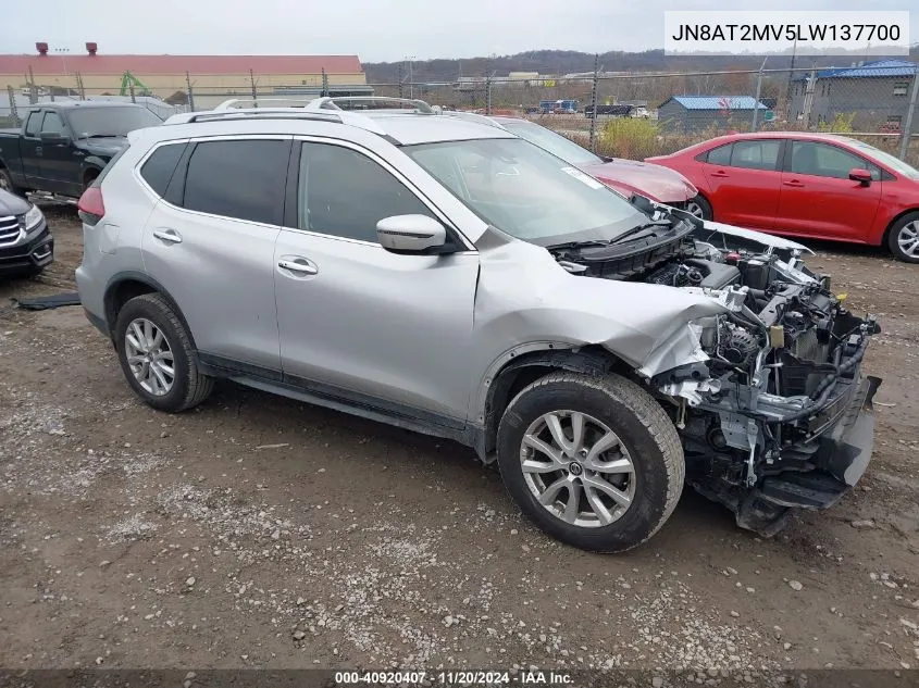 2020 Nissan Rogue Sv Intelligent Awd VIN: JN8AT2MV5LW137700 Lot: 40920407