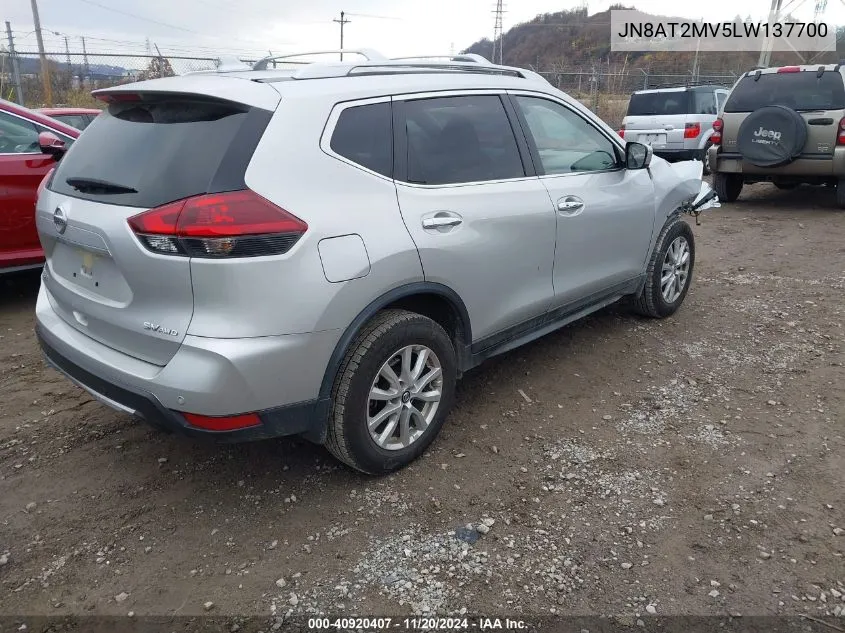 2020 Nissan Rogue Sv Intelligent Awd VIN: JN8AT2MV5LW137700 Lot: 40920407