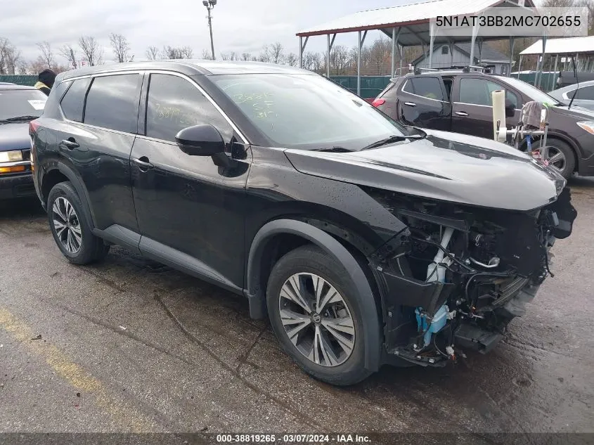 2021 Nissan Rogue Sv Intelligent Awd VIN: 5N1AT3BB2MC702655 Lot: 38819265