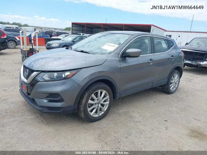 2021 Nissan Rogue Sport S Awd Xtronic Cvt VIN: JN1BJ1AW1MW664649 Lot: 39316166