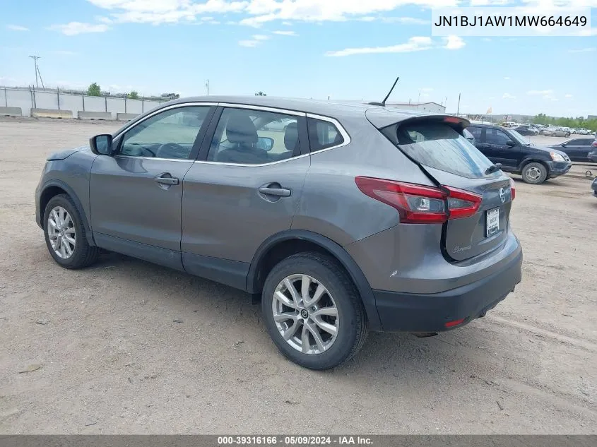 2021 Nissan Rogue Sport S Awd Xtronic Cvt VIN: JN1BJ1AW1MW664649 Lot: 39316166