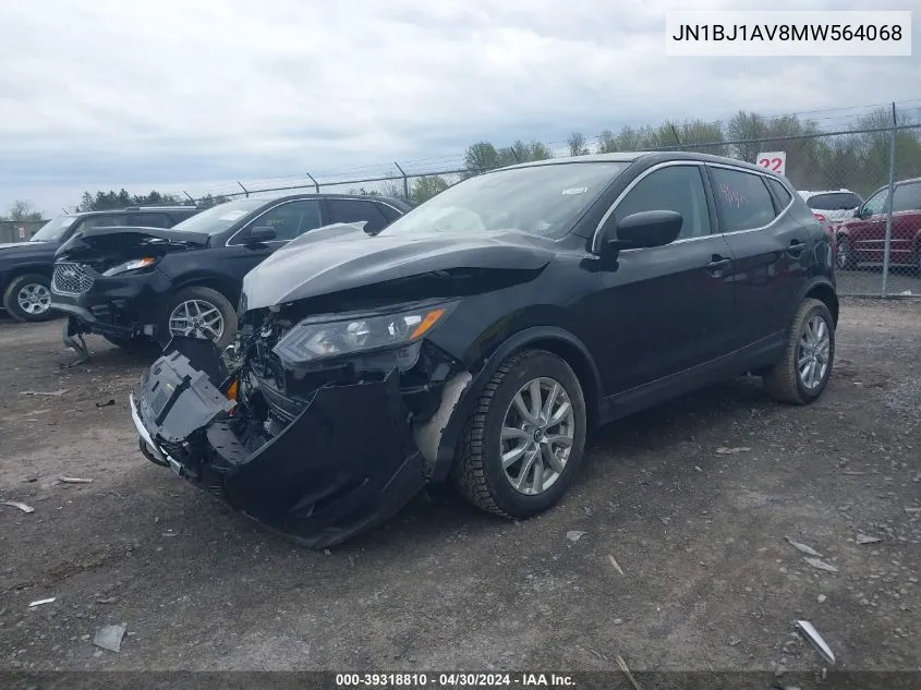 2021 Nissan Rogue Sport S Fwd Xtronic Cvt VIN: JN1BJ1AV8MW564068 Lot: 39318810