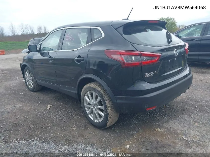 JN1BJ1AV8MW564068 2021 Nissan Rogue Sport S Fwd Xtronic Cvt