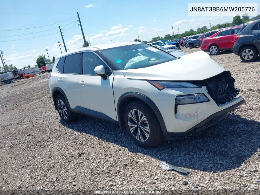 2021 Nissan Rogue Sv Intelligent Awd VIN: JN8AT3BB6MW205776 Lot: 39370733