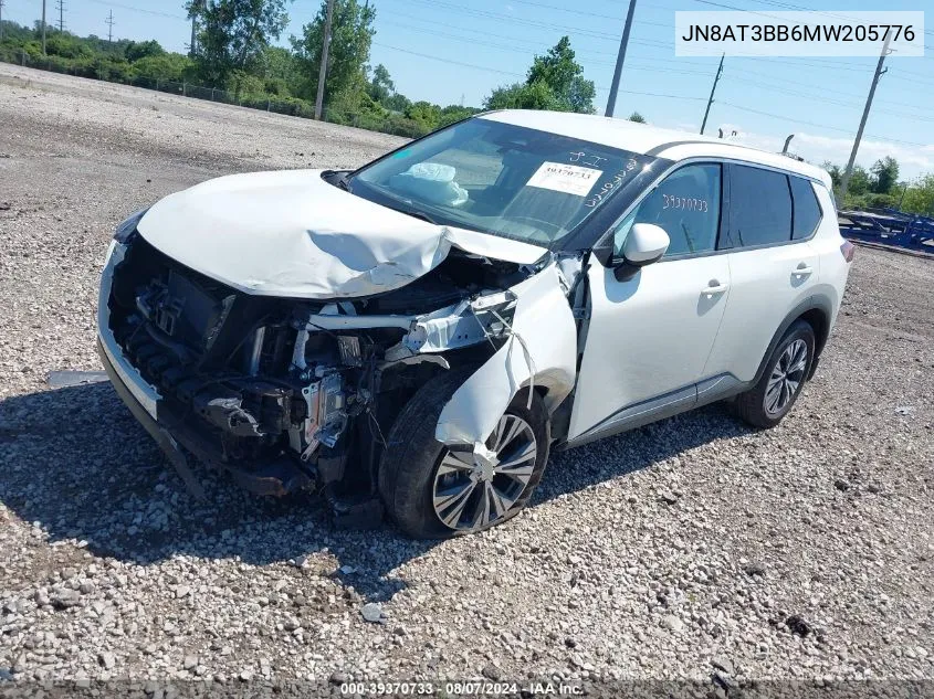 2021 Nissan Rogue Sv Intelligent Awd VIN: JN8AT3BB6MW205776 Lot: 39370733