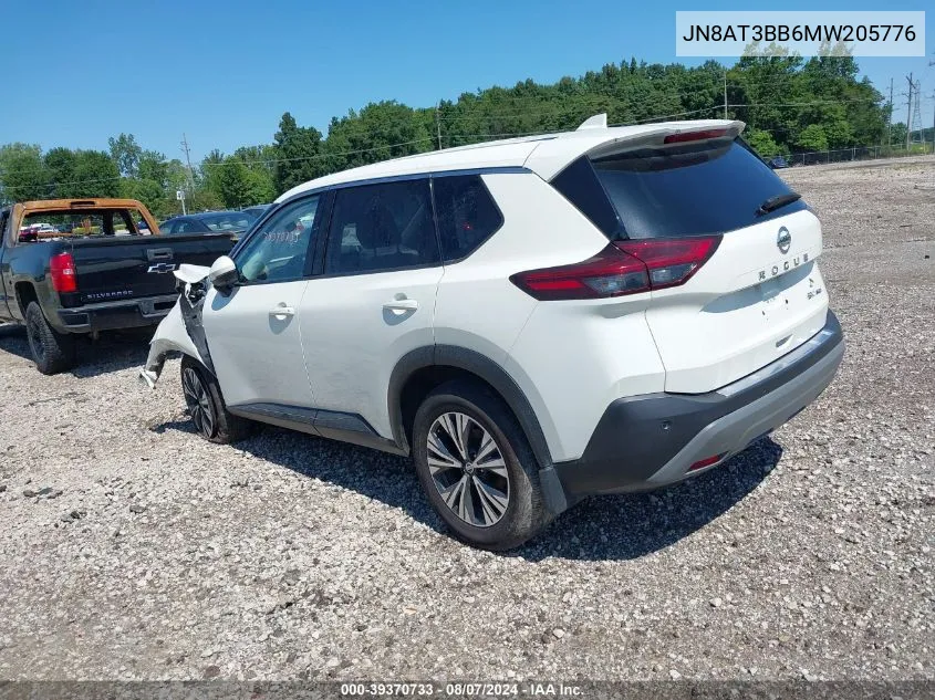 2021 Nissan Rogue Sv Intelligent Awd VIN: JN8AT3BB6MW205776 Lot: 39370733