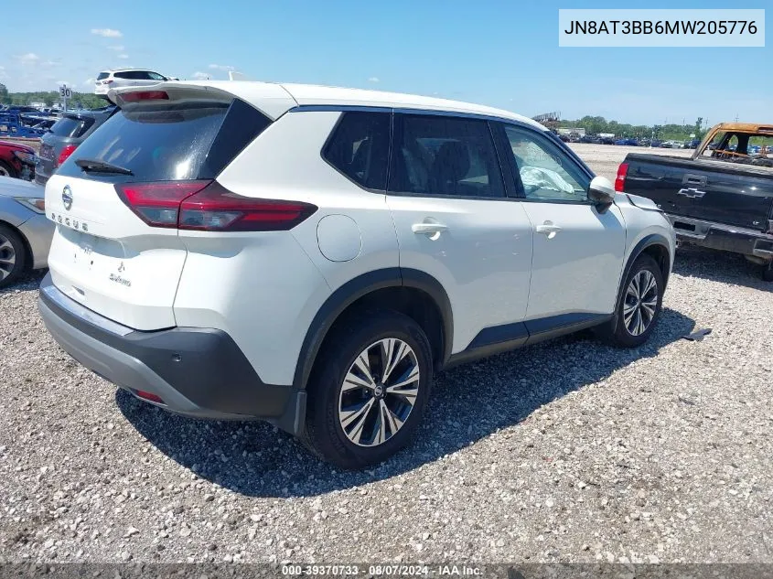 2021 Nissan Rogue Sv Intelligent Awd VIN: JN8AT3BB6MW205776 Lot: 39370733