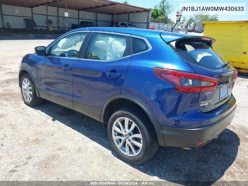 JN1BJ1AW0MW430633 2021 Nissan Rogue Sport S Awd Xtronic Cvt