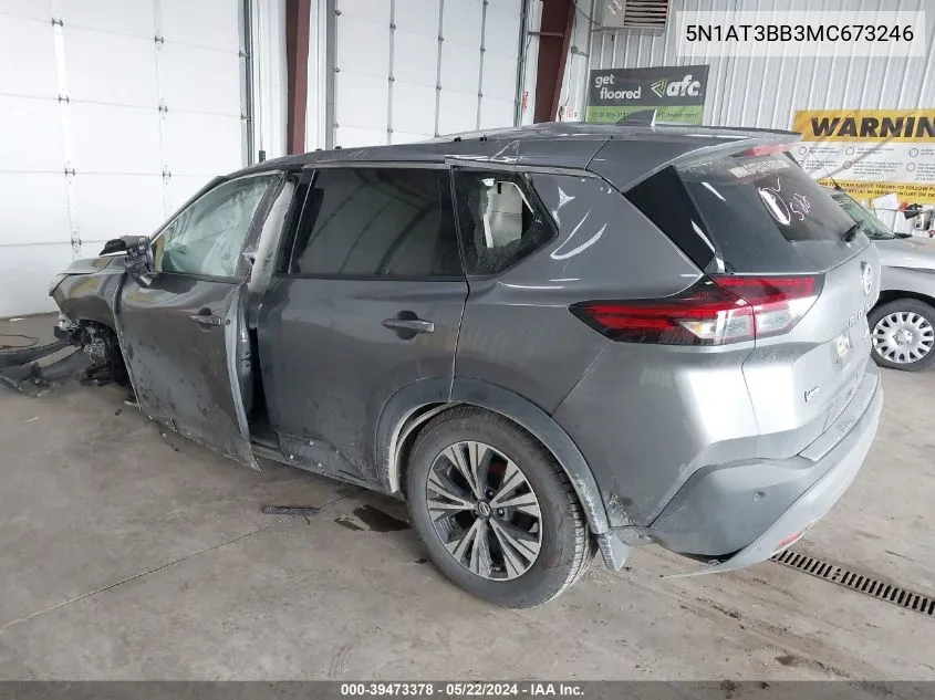 2021 Nissan Rogue Sv Intelligent Awd VIN: 5N1AT3BB3MC673246 Lot: 39473378