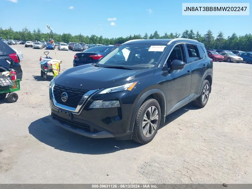 2021 Nissan Rogue Sv Intelligent Awd VIN: JN8AT3BB8MW202247 Lot: 39631126