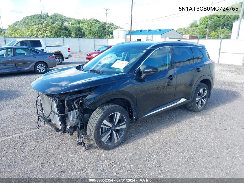 2021 Nissan Rogue Sl Intelligent Awd VIN: 5N1AT3CB0MC724765 Lot: 39652354