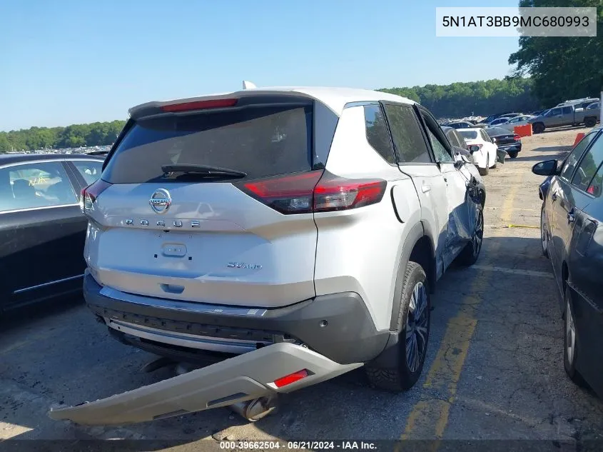 2021 Nissan Rogue Sv Intelligent Awd VIN: 5N1AT3BB9MC680993 Lot: 39662504