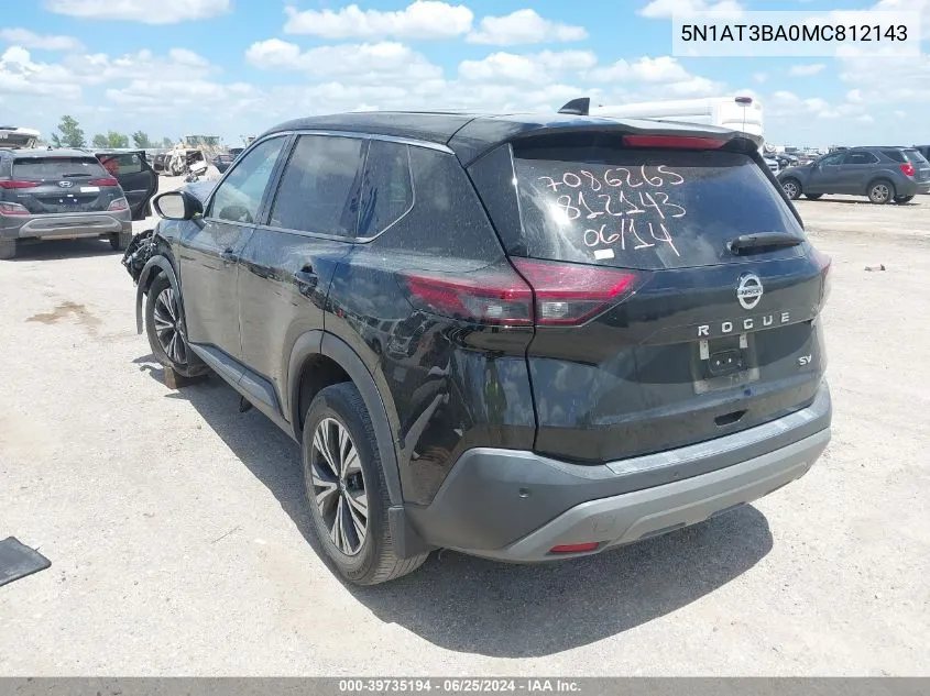 2021 Nissan Rogue Sv Fwd VIN: 5N1AT3BA0MC812143 Lot: 39735194