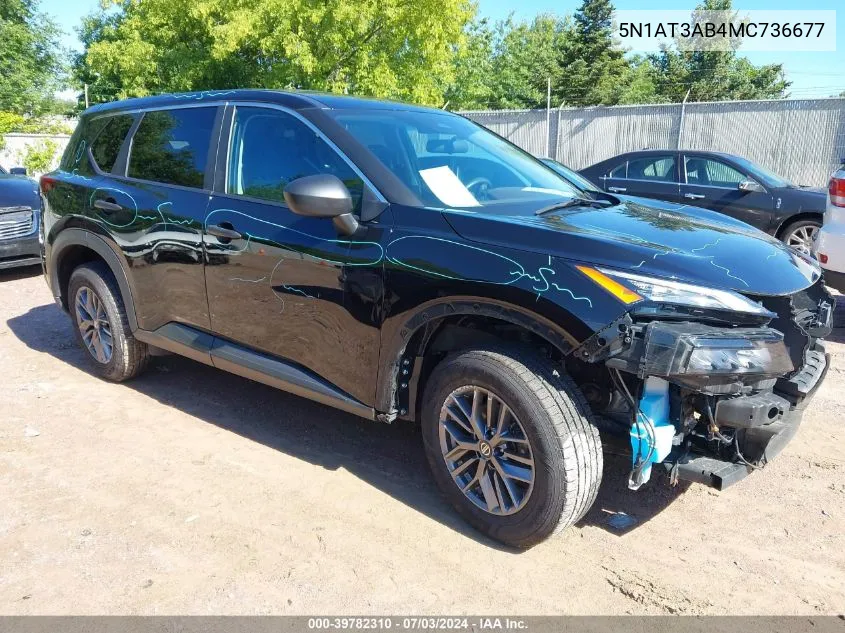 2021 Nissan Rogue S Intelligent Awd VIN: 5N1AT3AB4MC736677 Lot: 39782310