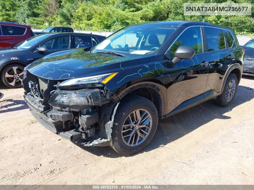 2021 Nissan Rogue S Intelligent Awd VIN: 5N1AT3AB4MC736677 Lot: 39782310