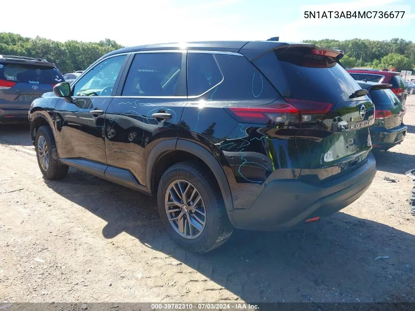 2021 Nissan Rogue S Intelligent Awd VIN: 5N1AT3AB4MC736677 Lot: 39782310