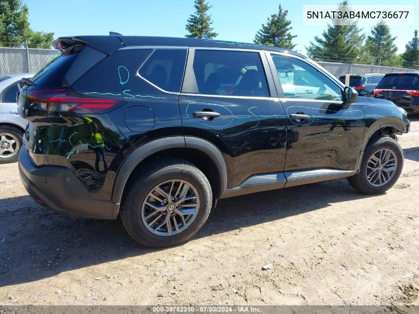 2021 Nissan Rogue S Intelligent Awd VIN: 5N1AT3AB4MC736677 Lot: 39782310