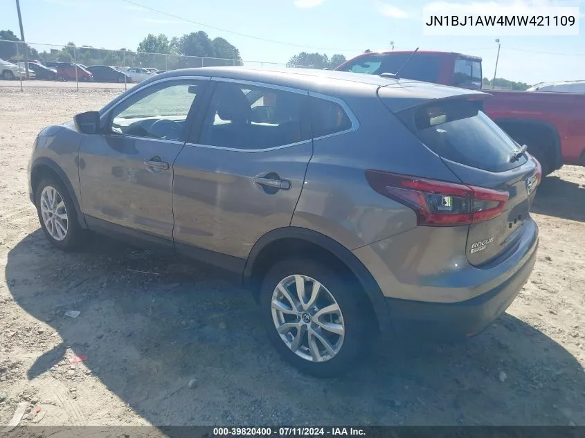 2021 Nissan Rogue Sport S Awd Xtronic Cvt VIN: JN1BJ1AW4MW421109 Lot: 39820400