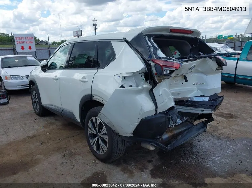 2021 Nissan Rogue Sv Intelligent Awd VIN: 5N1AT3BB4MC804913 Lot: 39823842