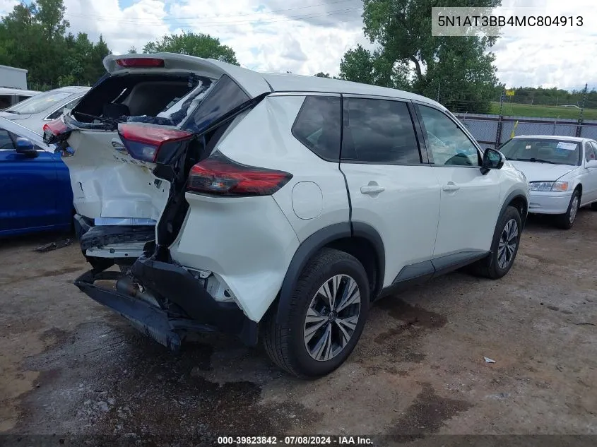 2021 Nissan Rogue Sv Intelligent Awd VIN: 5N1AT3BB4MC804913 Lot: 39823842