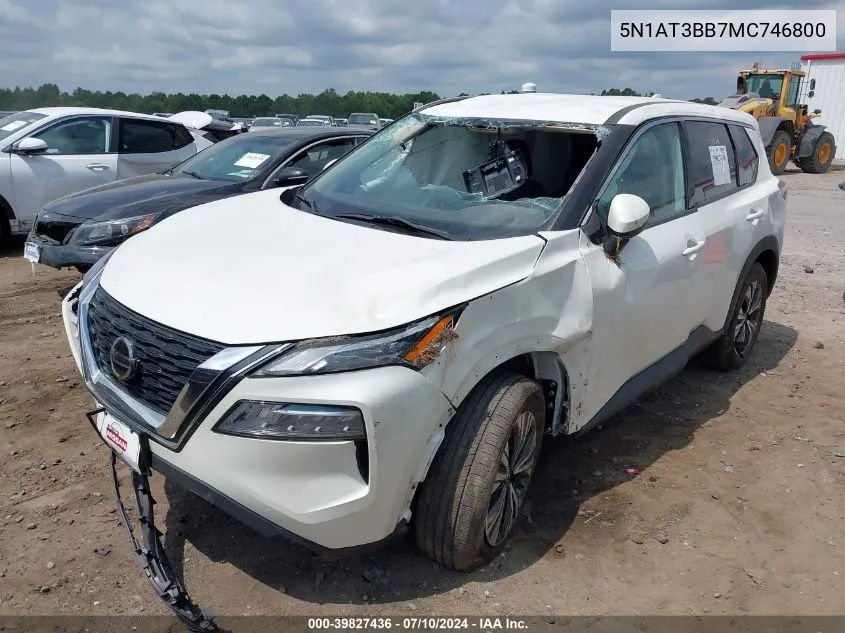 2021 Nissan Rogue Sv Intelligent Awd VIN: 5N1AT3BB7MC746800 Lot: 39827436