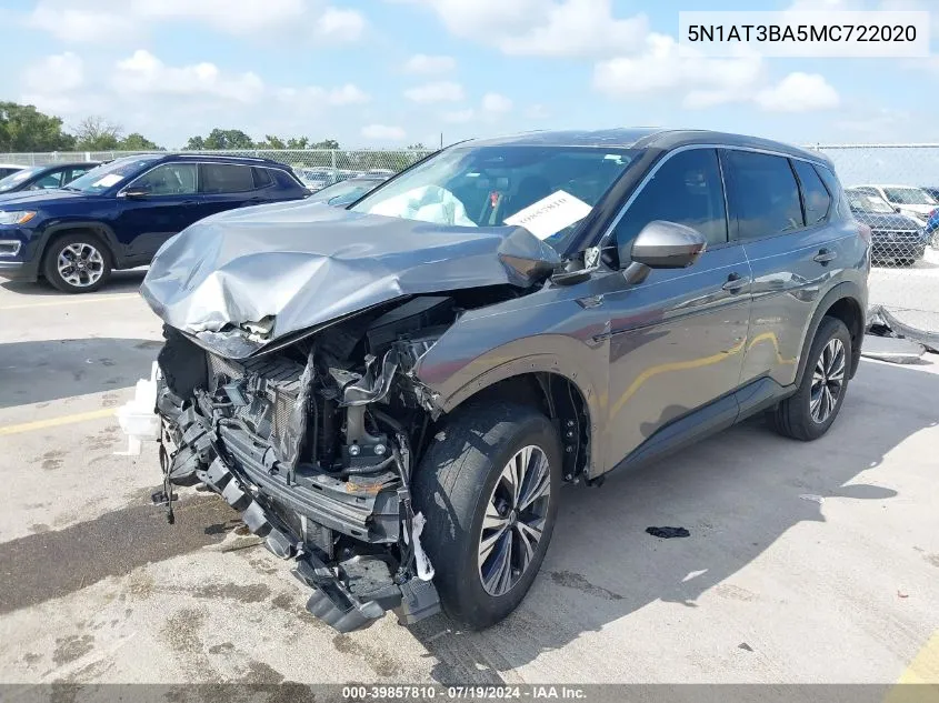 2021 Nissan Rogue Sv Fwd VIN: 5N1AT3BA5MC722020 Lot: 39857810