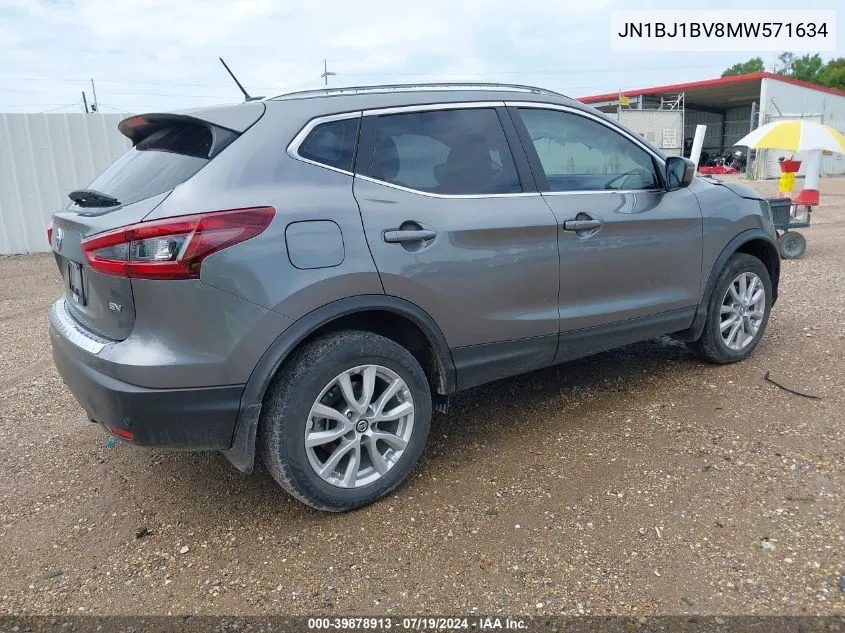 2021 Nissan Rogue Sport Sv Fwd Xtronic Cvt VIN: JN1BJ1BV8MW571634 Lot: 39878913