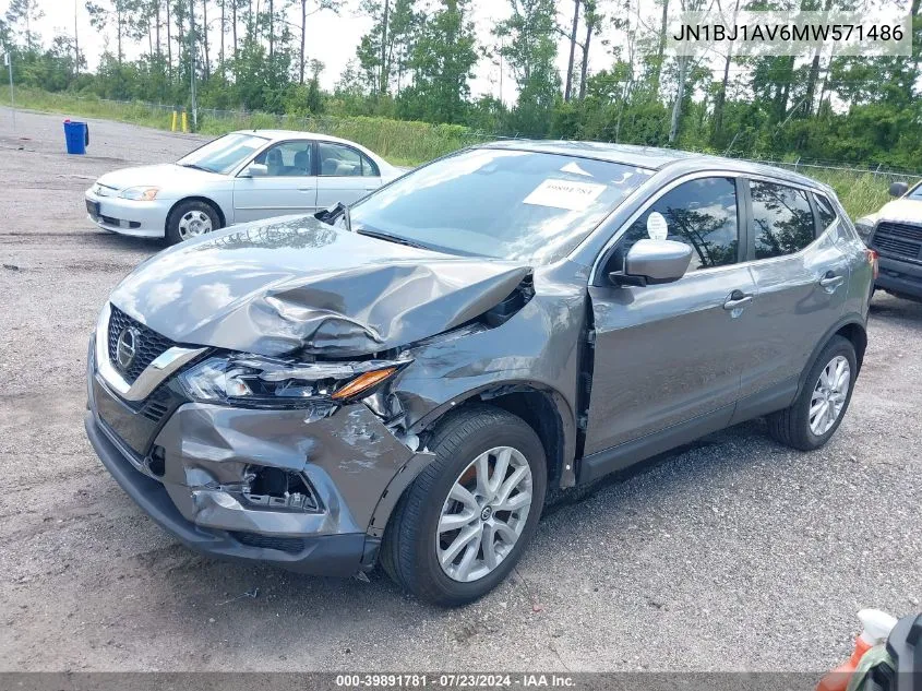 2021 Nissan Rogue Sport S Fwd Xtronic Cvt VIN: JN1BJ1AV6MW571486 Lot: 39891781