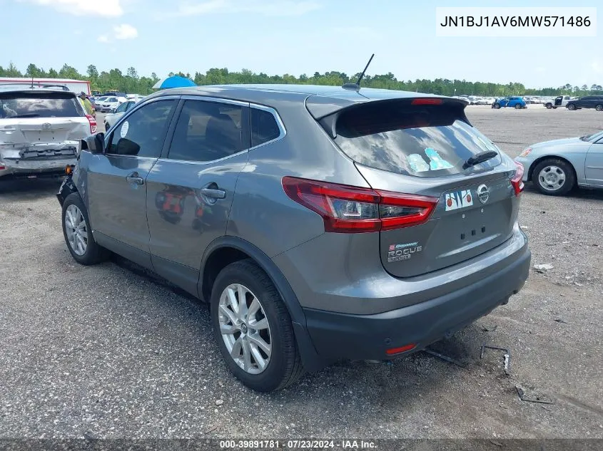 2021 Nissan Rogue Sport S Fwd Xtronic Cvt VIN: JN1BJ1AV6MW571486 Lot: 39891781