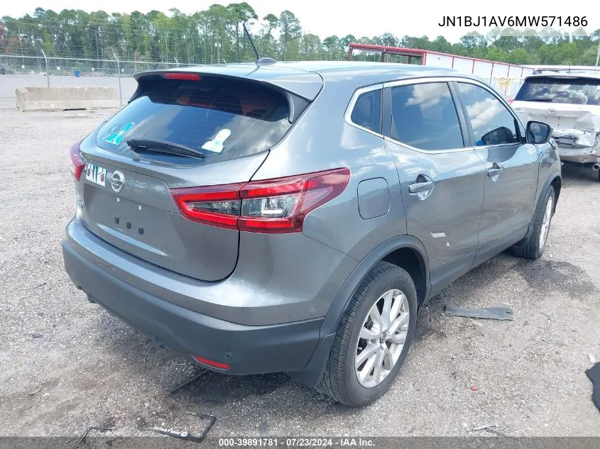 2021 Nissan Rogue Sport S Fwd Xtronic Cvt VIN: JN1BJ1AV6MW571486 Lot: 39891781