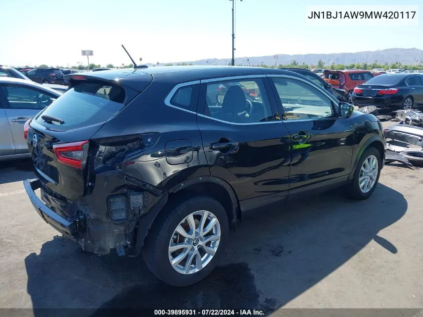 2021 Nissan Rogue Sport S Awd Xtronic Cvt VIN: JN1BJ1AW9MW420117 Lot: 39895931