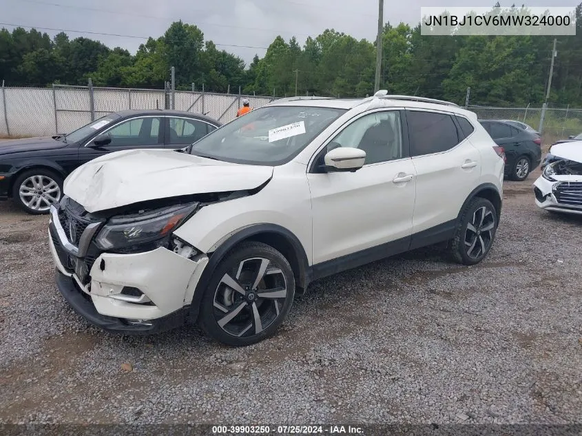 2021 Nissan Rogue Sport Sl Fwd Xtronic Cvt VIN: JN1BJ1CV6MW324000 Lot: 39903250