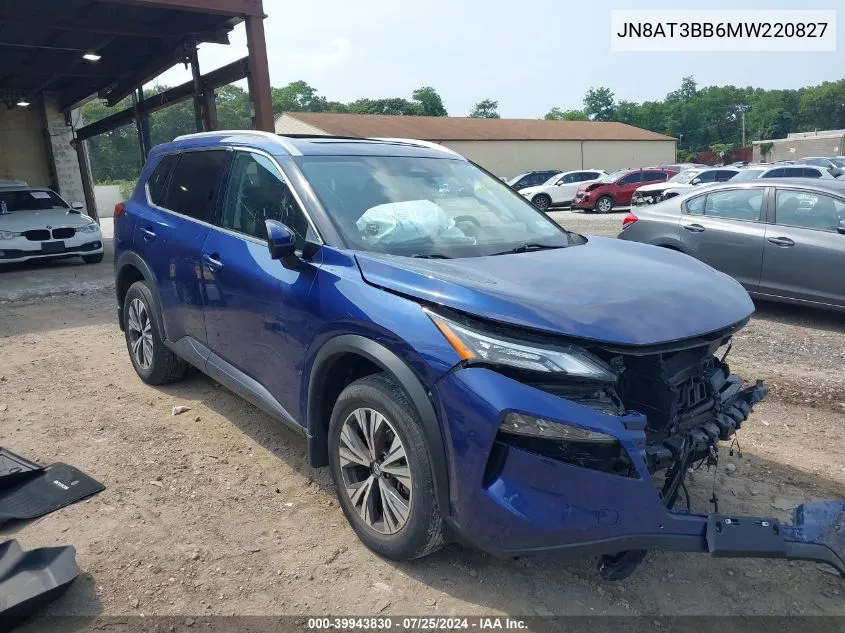 2021 Nissan Rogue Sv Intelligent Awd VIN: JN8AT3BB6MW220827 Lot: 39943830