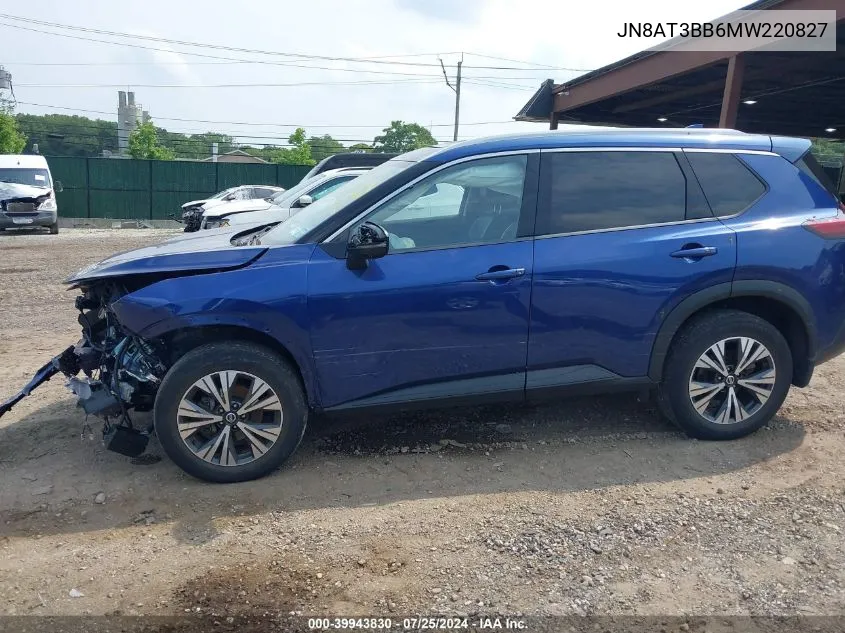 2021 Nissan Rogue Sv Intelligent Awd VIN: JN8AT3BB6MW220827 Lot: 39943830