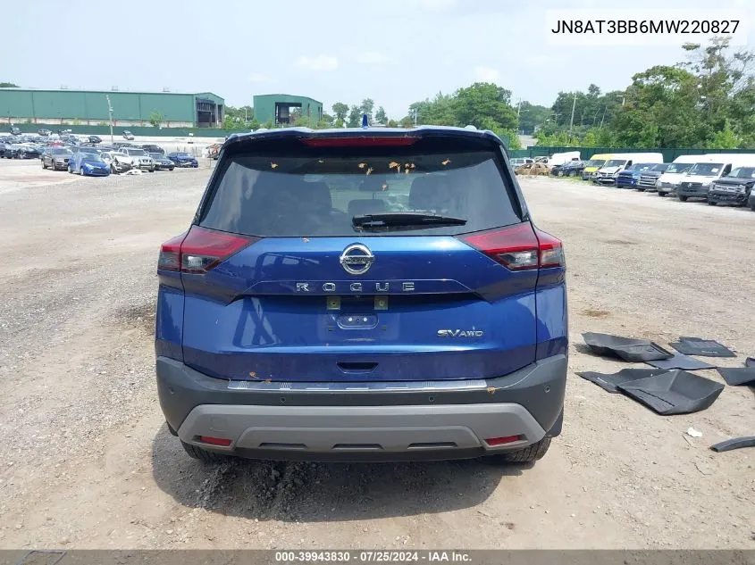 2021 Nissan Rogue Sv Intelligent Awd VIN: JN8AT3BB6MW220827 Lot: 39943830