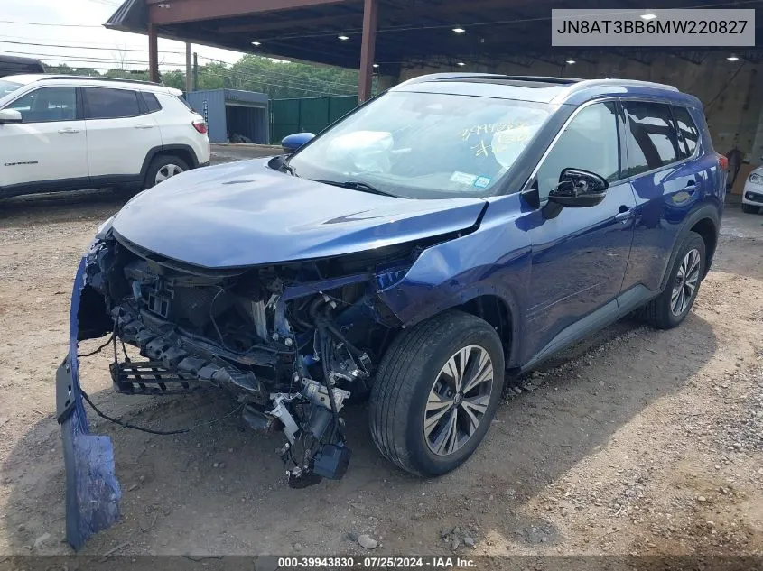 2021 Nissan Rogue Sv Intelligent Awd VIN: JN8AT3BB6MW220827 Lot: 39943830