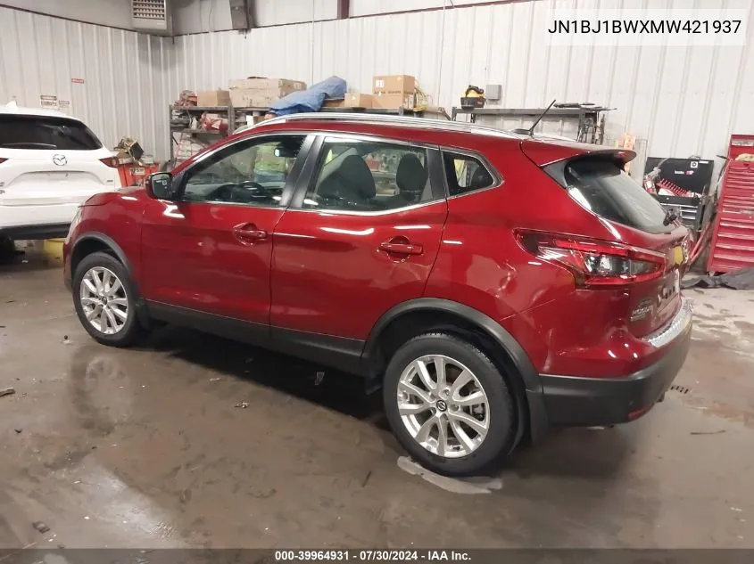 2021 Nissan Rogue Sport Sv Awd Xtronic Cvt VIN: JN1BJ1BWXMW421937 Lot: 39964931