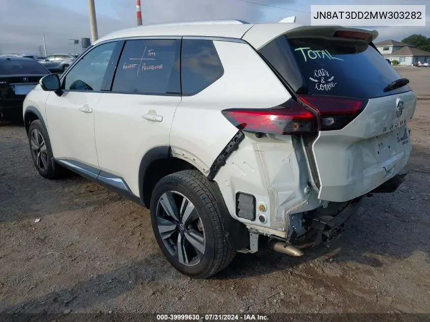 2021 Nissan Rogue Platinum Intelligent Awd VIN: JN8AT3DD2MW303282 Lot: 39999630