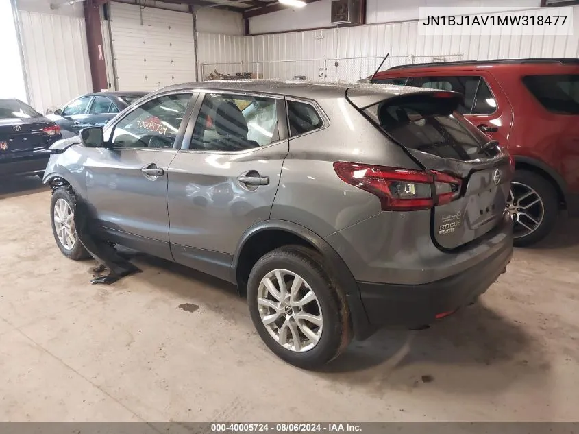 2021 Nissan Rogue Sport S VIN: JN1BJ1AV1MW318477 Lot: 40005724