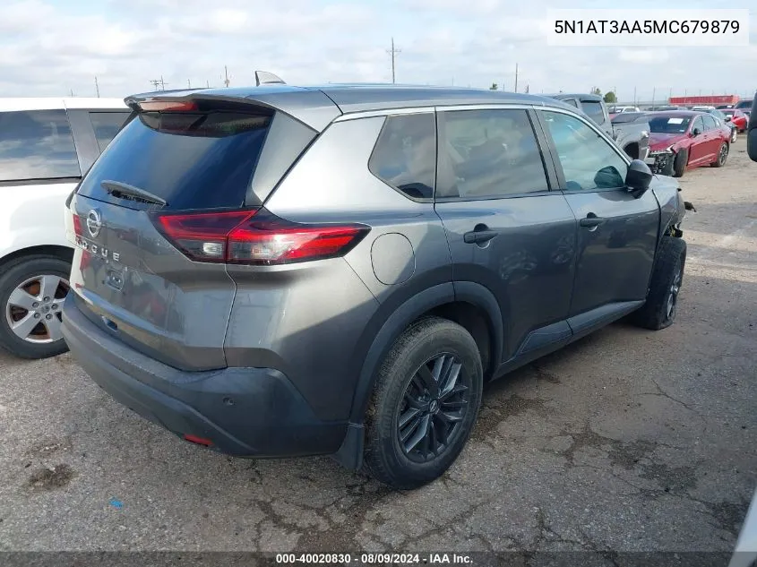 2021 Nissan Rogue S Fwd VIN: 5N1AT3AA5MC679879 Lot: 40020830