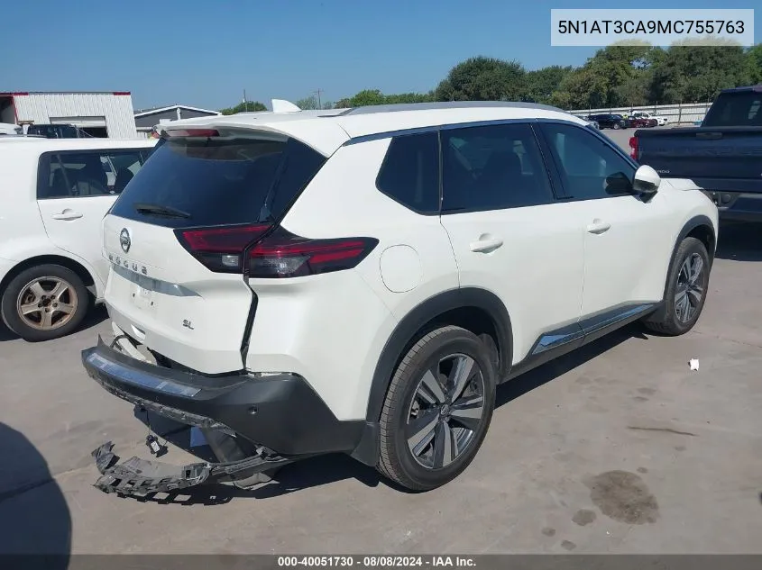 2021 Nissan Rogue Sl Fwd VIN: 5N1AT3CA9MC755763 Lot: 40051730