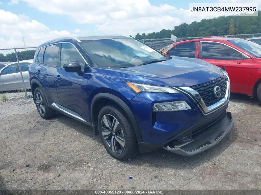 2021 Nissan Rogue Sl VIN: JN8AT3CB4MW237995 Lot: 40055129